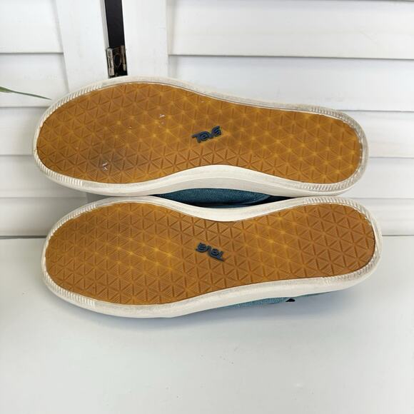 Teva Willow Teal Lace Up Canvas Sneaker Flats Slip Resistant Womens Size 10 - Picture 7 of 10